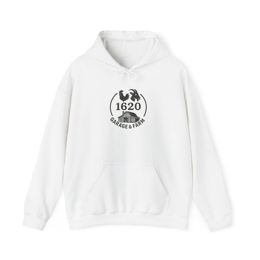 1620 Garage & Farm Hoodie — Vintage Farm Emblem Pullover