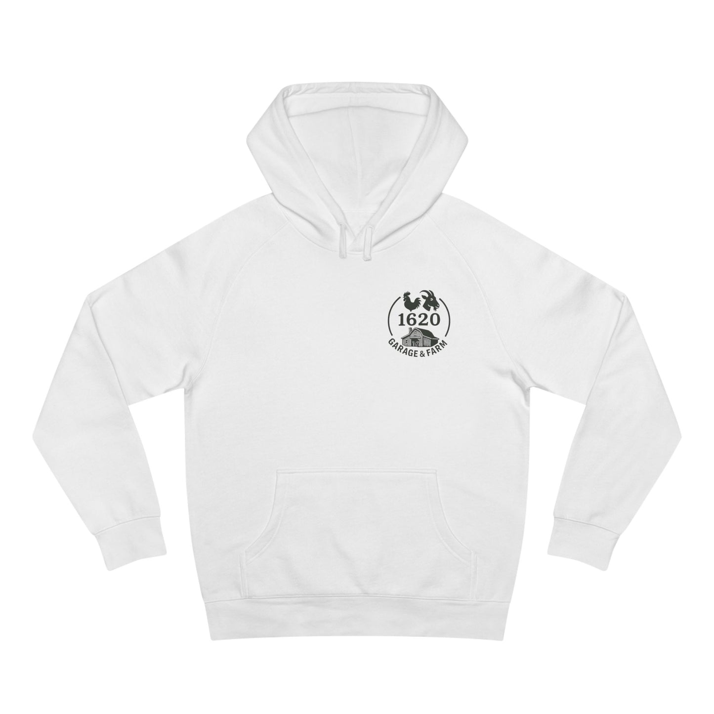 1620 Garage & Farm Hoodie — Vintage Mechanic Logo Pullover