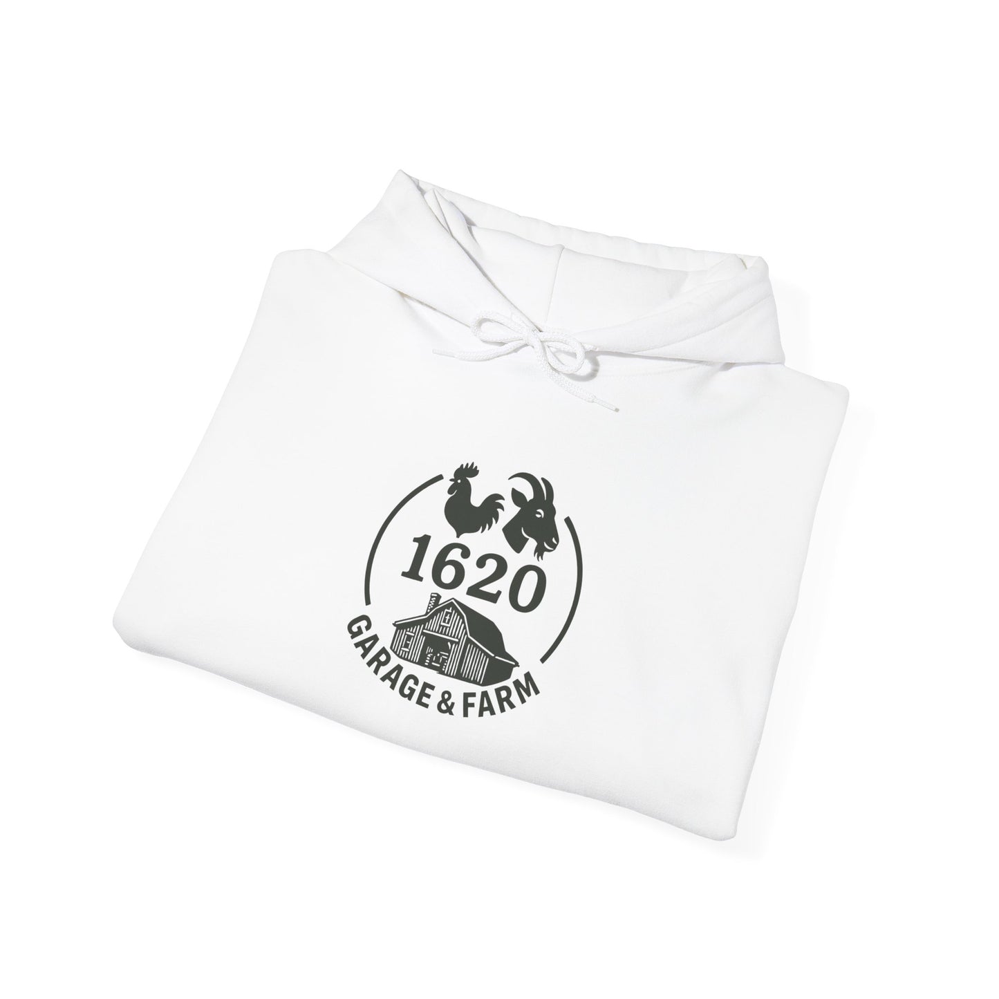 1620 Garage & Farm Hoodie — Vintage Farm Emblem Pullover